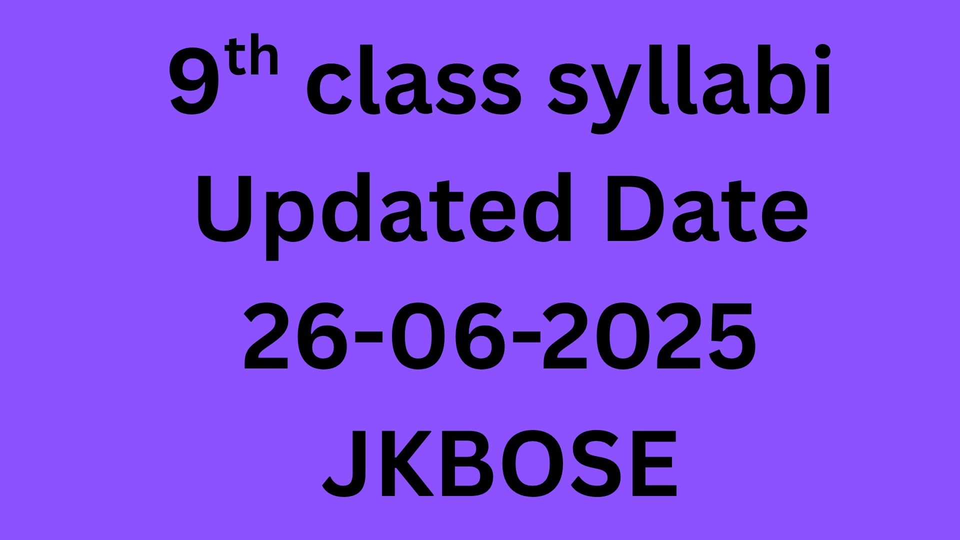 JKBOSE 9th Class Syllabus