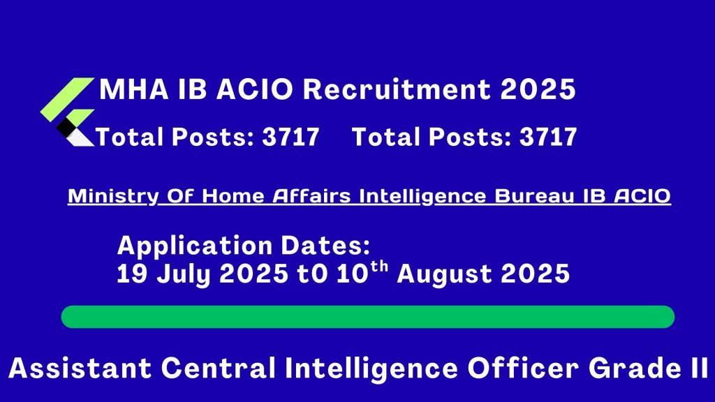 Ministry Of Home Affairs Intelligence Bureau IB ACIO