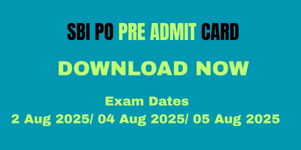 SBI Bank PO Pre Admit Card Download