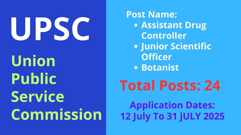 UPSC Recruitment for Assistant Drugs Controller