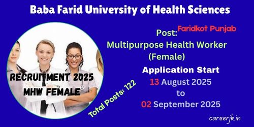 BFUHS Recruitment 2025 for Multipurpose Health Worker