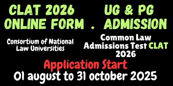 CLAT 2026 Online Application form for UG & PG Admissions