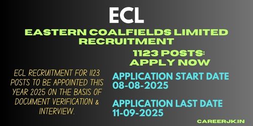 Eastern Coalfields Limited Recruitment 2025 for 1123 Posts Apply Now