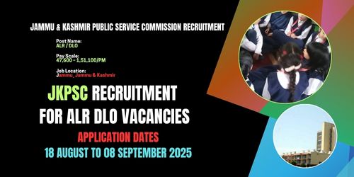 JKPSC Recruitment For ALR DLO Vacancies