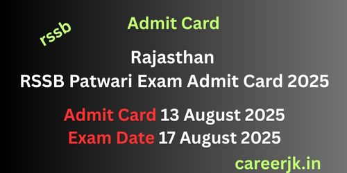 Rajasthan RSSB Patwari Exam Admit Card 2025